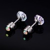 Titanium Screw Back Pack of Earrings Aurora Borealis Cubic Zirconia