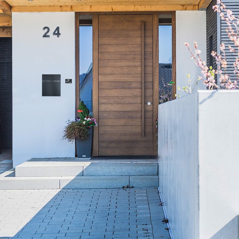 Metzler 3D House Number Anthracite RAL7016 Stainless Steel Height 20