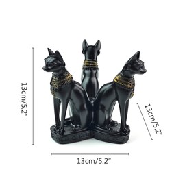 OmyLens Large Bast Bastet Cats Crystal Ball Holder Sphere Display, Natural Healing Feng Shui Glass Ball Holder Base Statue Decoration for 80mm-150mm Sphere