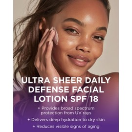 Andalou Naturals Ultra Sheer Daily Defense Facial Lotion, SPF 18, 2.7 oz, with Resveratrol CoQ10 and Antioxidants, Lightweight, Hydrating Facial Moisturizer