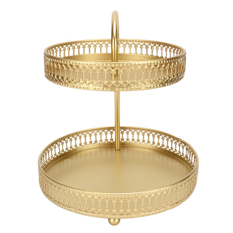 2 Tier Fruit Tray Gold Elegant Large Capacity Decorative Multi