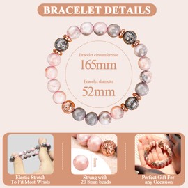 VivaGem 40th Birthday Gift for Women, Bracelets for Women,Natural Stone Bracelets for Wife and Her.Handcrafted Elastic String Crystal Gem Beads., 40th, Stone, no gemstone