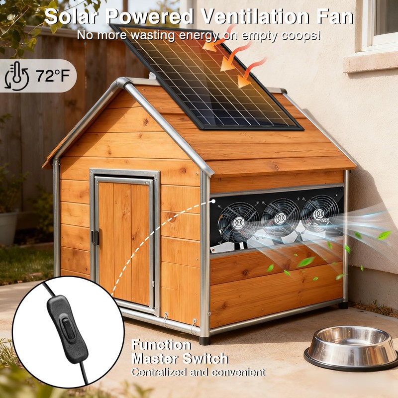 Solar Exhaust Fan,25W Solar Fan for Chicken Coop,Shed,Greenhouse & Attic