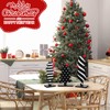 Meooeck Table Christmas Tree Decorations Farmhouse Black and White Freestanding