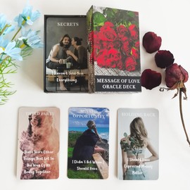 DPEHAKMK Message of Love Oracle Cards, Oracle Cards for Beginners, Including Love, Romance, Twin Flame, Soulmate Messages