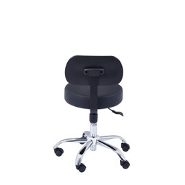 Vivacomfort Black Exam Stool, Adjustable Drafting Chair, Salon Stool with Back Support, Saddle Chair