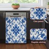 Navy Blue Floral Dishwasher Cover 23x26 Inch
