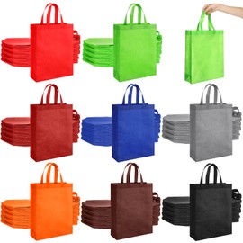 Amylove 80 Pcs Non Woven Tote Bags Bulk Large Reusable Gift Bag Reusable Grocery Bags(Multicolor)
