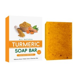Soleneva Kurkuma Seife Turmeric Soap, Kurkuma Seifenstück für Gesicht und Körper Badeseife (2)