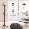 Tangkula Coat Rack Freestanding, Rubber Wood Coat Stand with 8