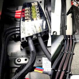 225 20ft 1/0 Gauge BLACK SNAKESKIN OFC Wire Strands Copper Marine Cable AWG