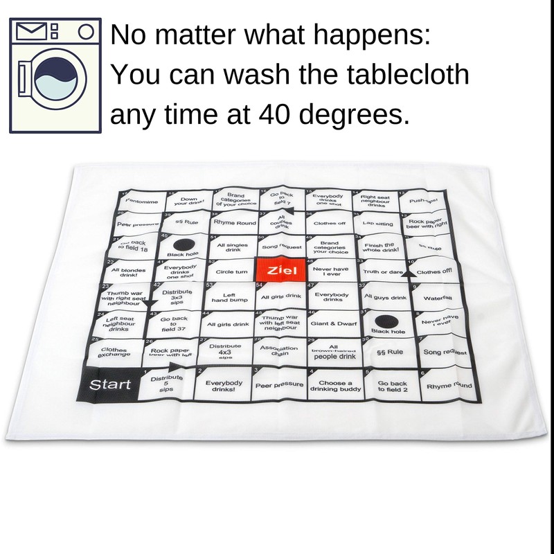 Fun Drinking Games as a Table Cloth, 70 x 70