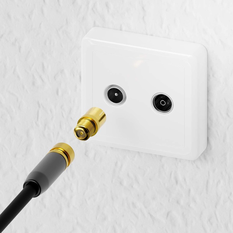 deleyCON SAT Adaptor Set F-Connector to Antenna Cable F-Coupling Coaxial