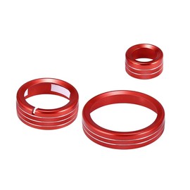 CYCDIY Red Aluminum Alloy Car Interior Trim Multimedia Knob Cover Decoration Ring Decal Interior Accessories Compatible with Alfa Romeo Giulia Stelvio 2017-2019