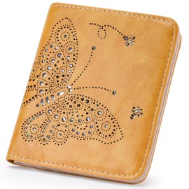 VIMUTI Small Wallet with Zipper RFID Blocking Purses for Women Slim Vegan Leather Wallet Bifold Card Holder Coin Pocket Ladies Purse with ID Window