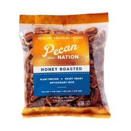Pecan Nation Honey Roasted Georgia Pecans, 16 oz., Natural, No Preservatives, Anti-oxidant Rich, Non-GMO, Irresistible Healthy Snacking Pecans for Adults and Kids