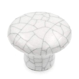 Kraftmaid 10 Pack 1 1/4" White Vintage Style Antique Crackle Ceramic Cabinet Knob 510-9429001