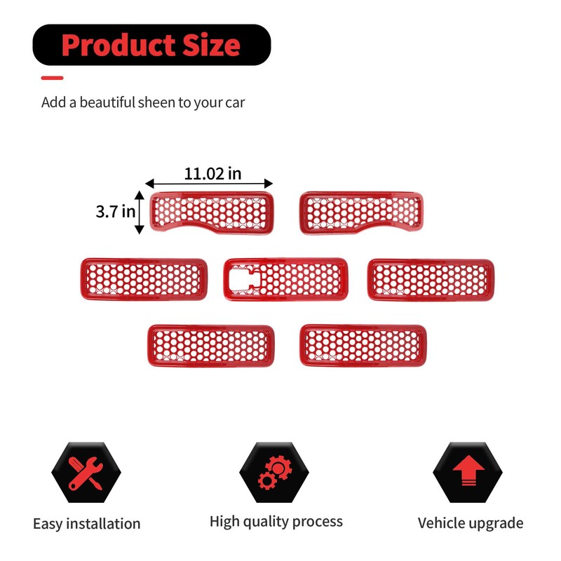 Front Grille Mesh Inserts with Camera Grill Decoration Exterior Accessories