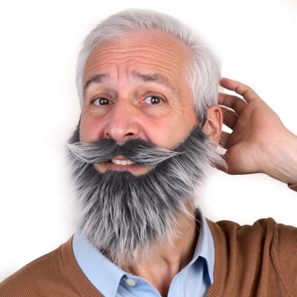 Honcloud Self-Adhesive Fake Beard with Adjustable Band, Fits Costume Matching
