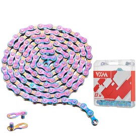 6/7/8 Speed Bike Chain Rainbow Chain for Bike 1/2" x11/128 116 Links Lightweight Bicycle Chain，Bike Chains MTN BTX MTB Mountain Bike Road Bicycle Chain
