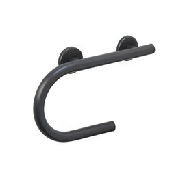 Grab Bar Toilet Paper Holder - Bathroom Safety/304 Stainless Steel/Left/Oil Rubbed Bronze/16.5"x 10"