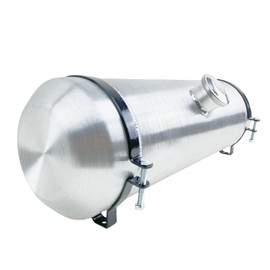 JSD 5 Gallons 8 x24" Aluminum Spun Round Fuel Tank Gas Tank With Bracket Center Fill 1/2" NPT Outlet