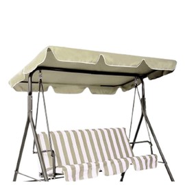 Swing Canopy Replacement Top, Outdoor Patio Swing Canopy Replacement, 3 Seat Swing Canopy Replacement Cover for Porch Patio Garden Seat (Beige/74 * 51 * 5.9)