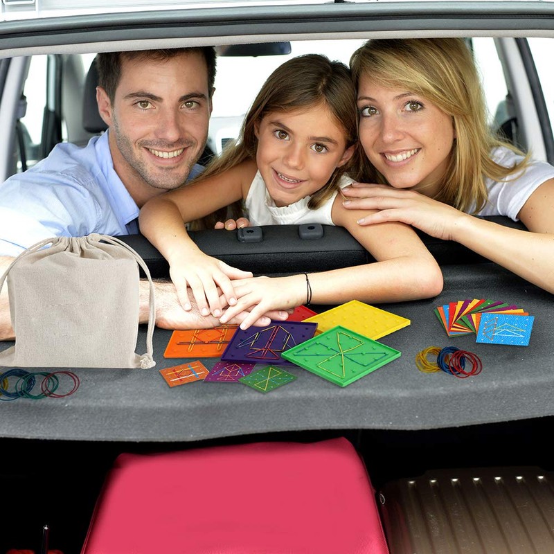 6 Pack Double-Sided Geoboard Mathematical Manipulative Material Array Block Geo