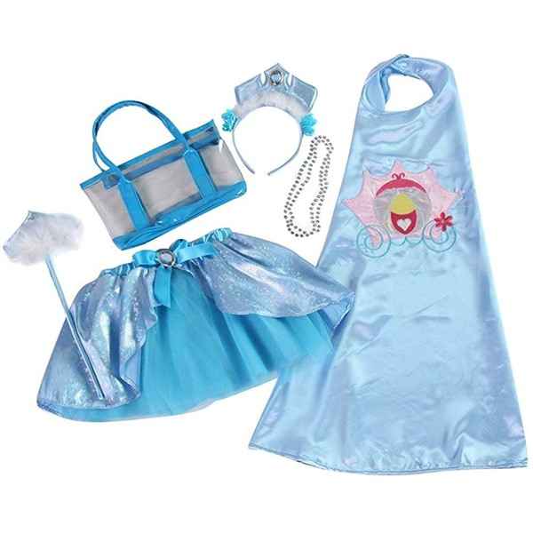 Girls Cinderella Blue Princess Dress Up Accessory Set Size 3-7 Years