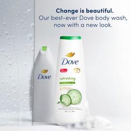 Dove Body Wash Refreshing Cucumber and Green Tea 4 Count Refreshes Skin Cleanser That Effectively Washes Away Bacteria While Nourishing Your Skin 20 oz
