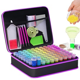 Diamond Art Tools Set, 60 Slots Diamond Set Diamond Painting Accessories Carrying Case with Tools and Accessories for Drill Pens (60)