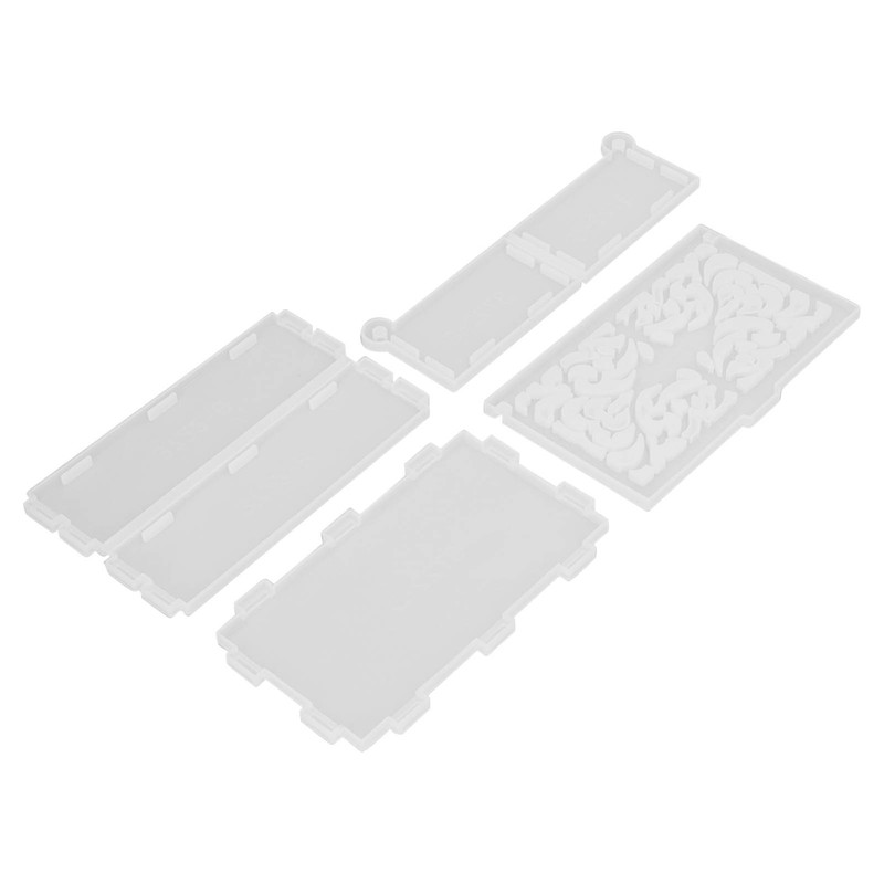 4pcs Storage Box Resin Mold DIY Production Patterned Hollow Flip