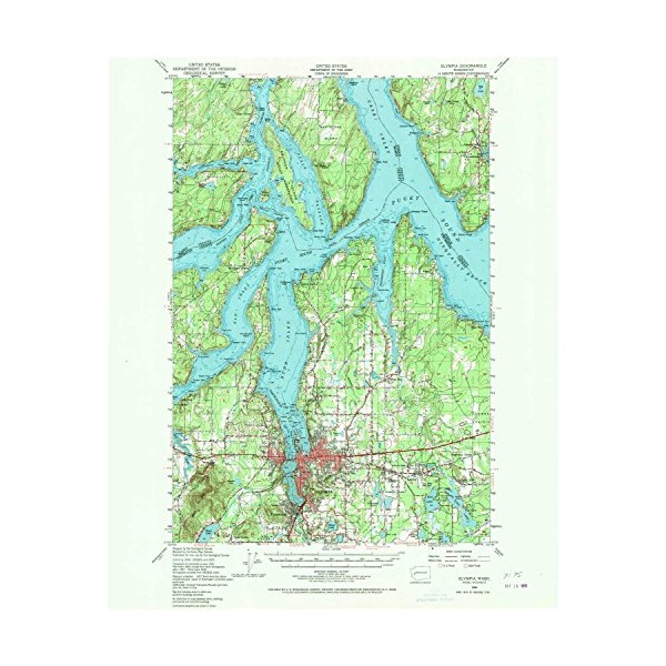 YellowMaps Olympia WA topo map, 1:62500 Scale, 15 X 15