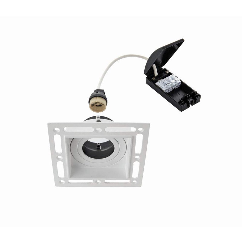 Horizon Matt White Square Trimless Plaster in GU10 LED Anti