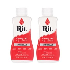 Rit Dye - Líquido multiusos de 8 onzas, ideal para ropa, accesorios, decoración y mucho más, paquete de 2, color rojo cereza