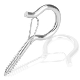 MOGADEE® Pack of 4 Screw Hooks M8, Hooks for Screwing Ceiling Hooks Heavy Duty with Screws, Screw Hooks with Safety for Hammocks, Awnings, Hanging Chairs, Rocking Chairs, Fixed Cable, Hanging Basket