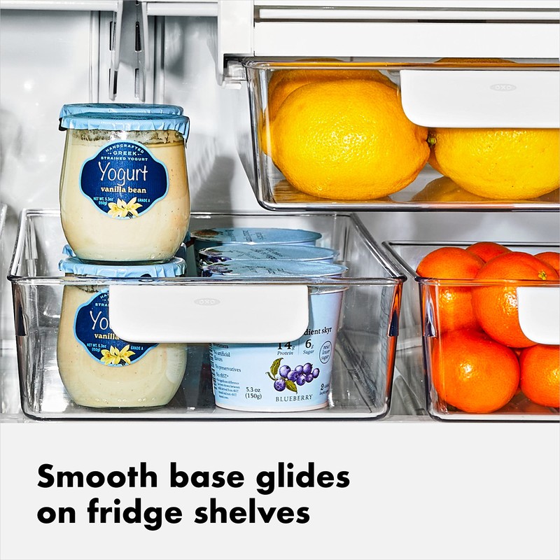 OXO Refrigerator Storage Bin, 5 by 10 in, Clear