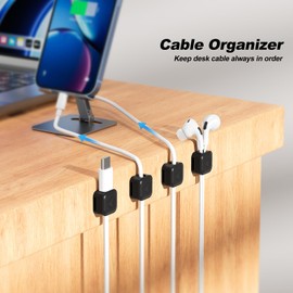 6 Stück Kabelhalter Kabelclips, Verstellbare Kabel Organizer Magnetische Kabelmanagement Selbstklebend Kabelorganizer für Büro, Auto, Nachttisch, Ladekabeln, USB, Schreibtisch Zubehör