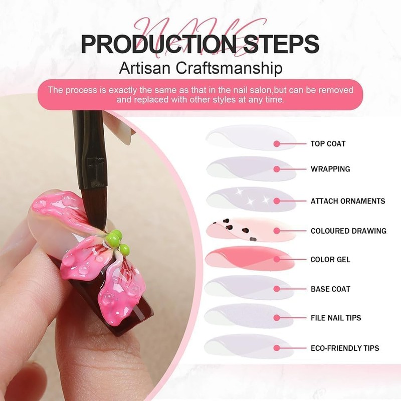 Handmade Press on Nails Short Square - White French Tip