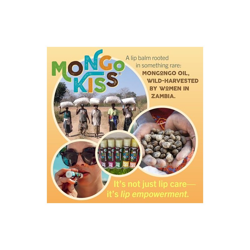 Eco Lips LIP BALM Mongo Kiss 6-Pack 100 Organic Beeswax