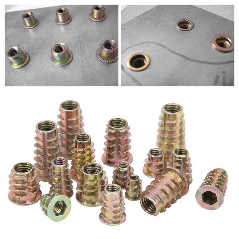 149Pcs Hex Insert Nut Iron Galvanized Drive Head Wood Furniture
