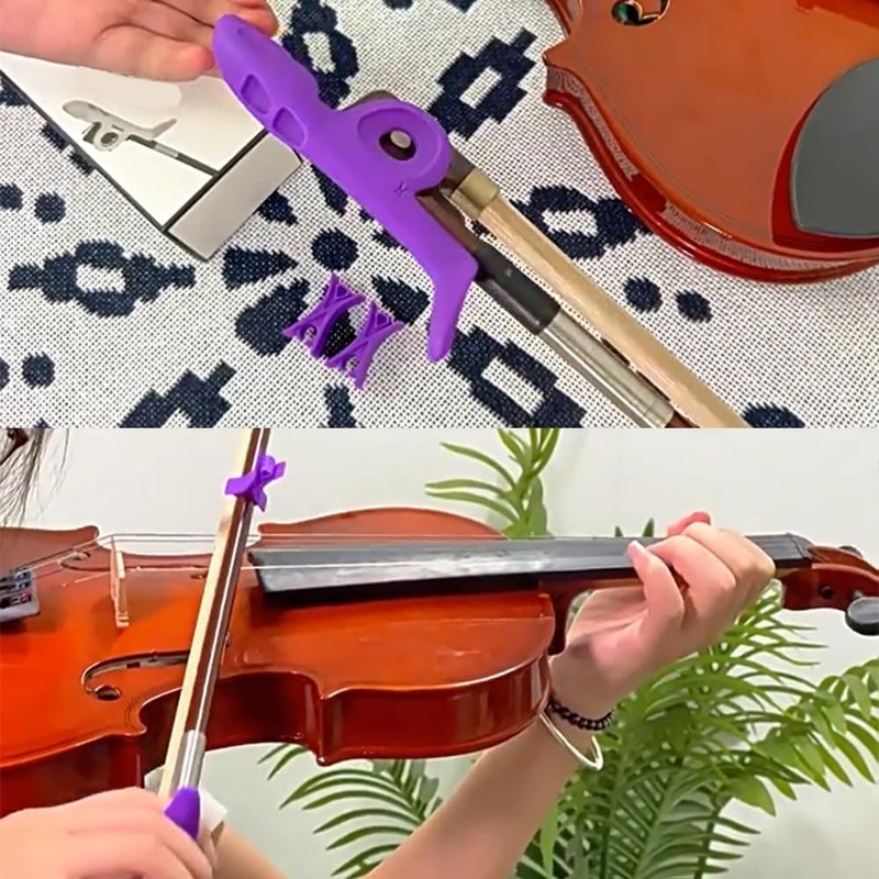 1PCS Black Violin Bow Grip Aid Helper Correcting,With Bow Stopper