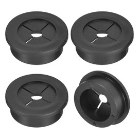 QUARKZMAN Pack of 4 Cable Grommets, 1-3/16 Inch (30 mm) Desk Feed-Through Flexible Rubber Ring Cable Grommet Wire Hole Cover for Office Computer Desk Cable Organiser, Black