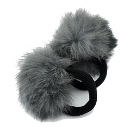 Hand® Pom Pom Hair Band Rabbit Light Grey Decorative Pom Poms w/Band – Pack of 2