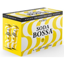 Soda Bossa Sparkling Lemon Flavor, Low-Calorie, Gluten Free & Guilt-Free Drink - Natural Craft Soda - 8-12 FL OZ Cans/Box (Pack of 1 Box)