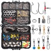 OROOTL Fishing Swivels Snaps Kit 226pcs/Box Barrel Rolling Swivels Snaps