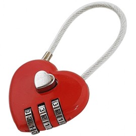 EM Heart Padlock (2540) Locker Combination Lock Locking Device 2ea