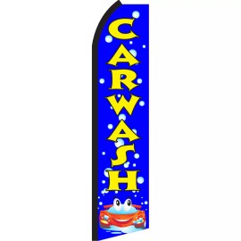 NeoPlex Carwash Blue/Yel 2 1/2 ft X 11 1/2 ft Swooper Flag