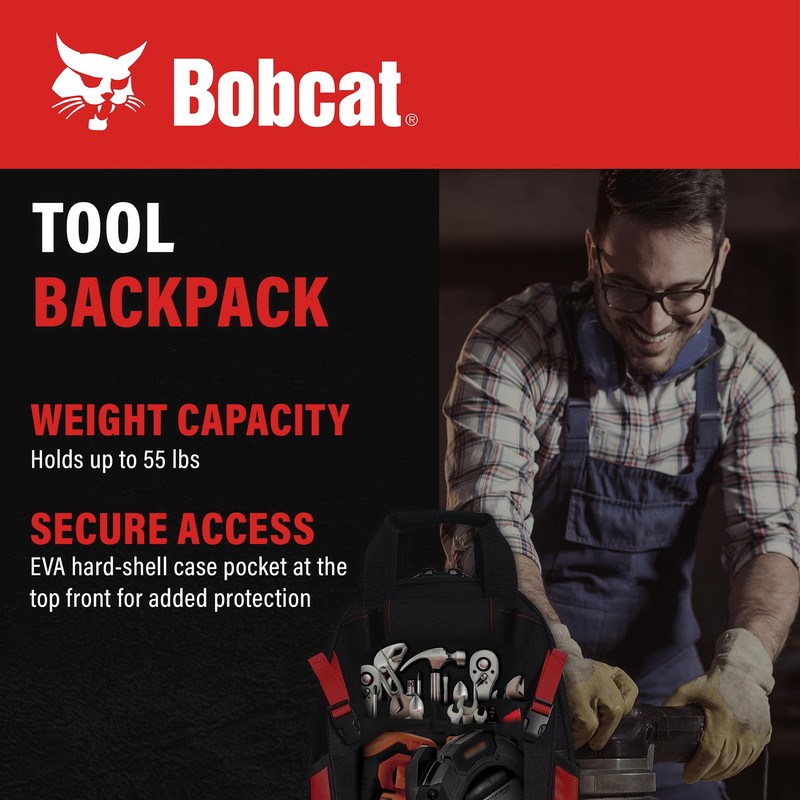 Bobcat Tool Backpack Heavy Duty – Technician Backpack for Electrician,