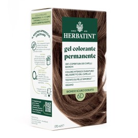 Herbatint Permanent Hair Colour 6D Dark Blonde Golden Blonde - 170ml | Ammonia Free, 100% Coverage for White Hair | For Sensitive Skin, with 8 Natural Organic Extracts